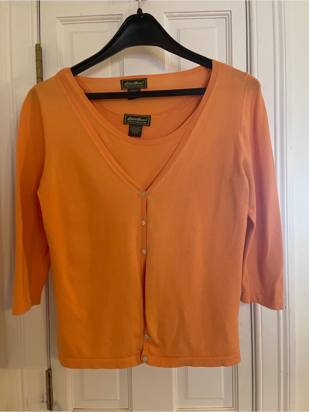 Eddie Bauer Orange V-Neck Lightweight Button Cardigan and Cami Women's (PM /PS)